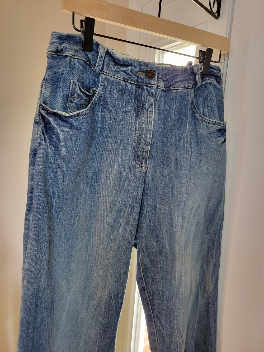 H+ Hannoh Wessel Prunella Blue Jeans Crafted‎ In Italy, Size 40 US Medium - Picture 4 of 7